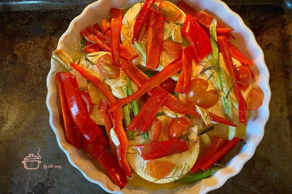 Schafskäse mit Tomaten aus dem Ofen