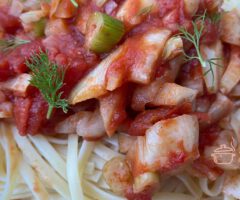 Fenchel Spaghetti mit Tomaten