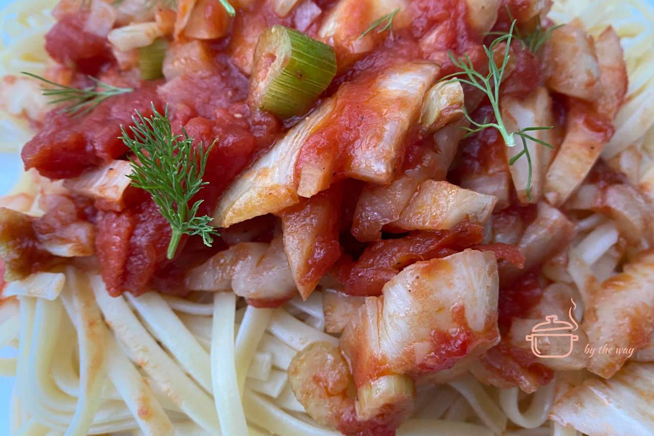 Fenchel Spaghetti mit Tomaten